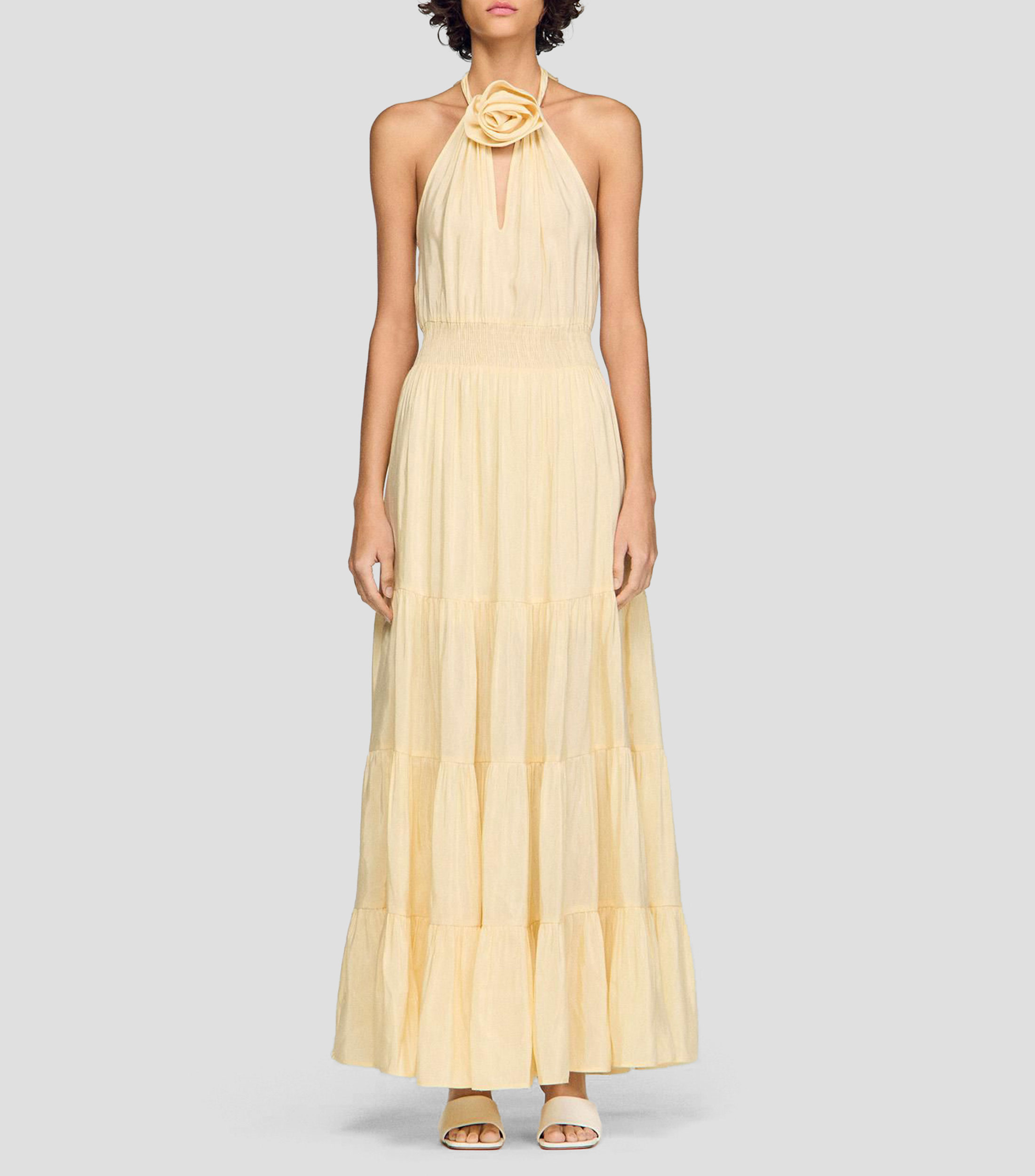 Vestido largo liso Alba Mujer